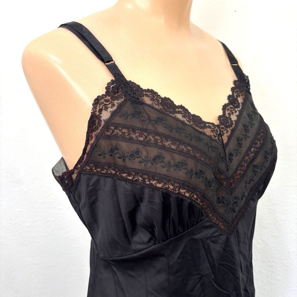 Gaymode Womens Fairy Grunge Babydoll Black Satin Slip Dress Size 34 Whimsigoth